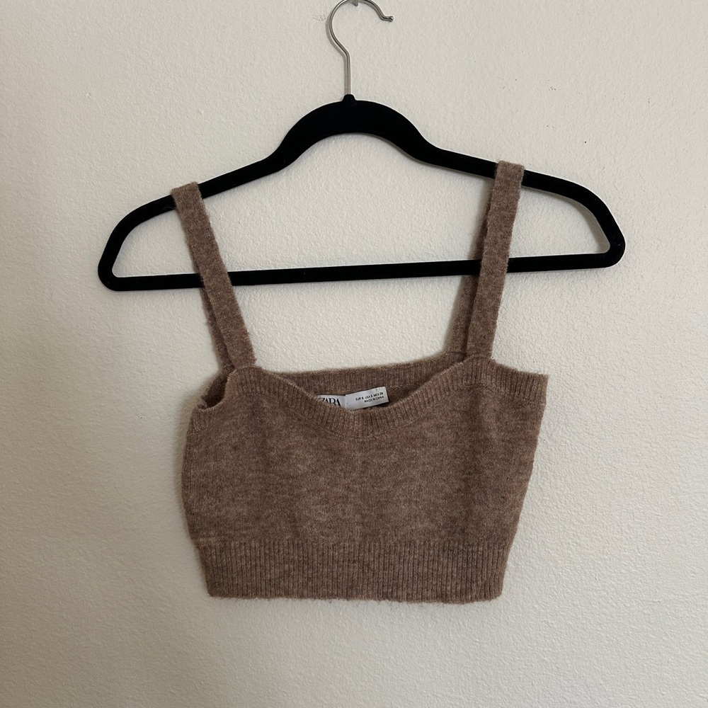 Zara Brown Knit Tank Top